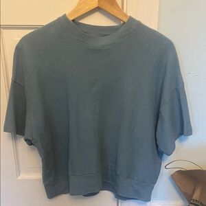 Madewell Blue Waffle Knit Sweatshirt